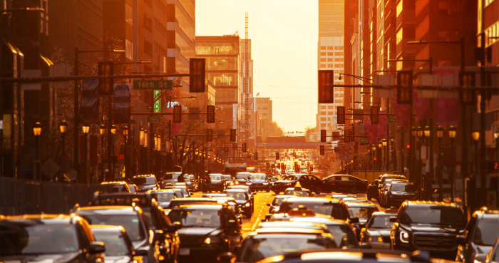 Philadelphia Traffic at Sunset
